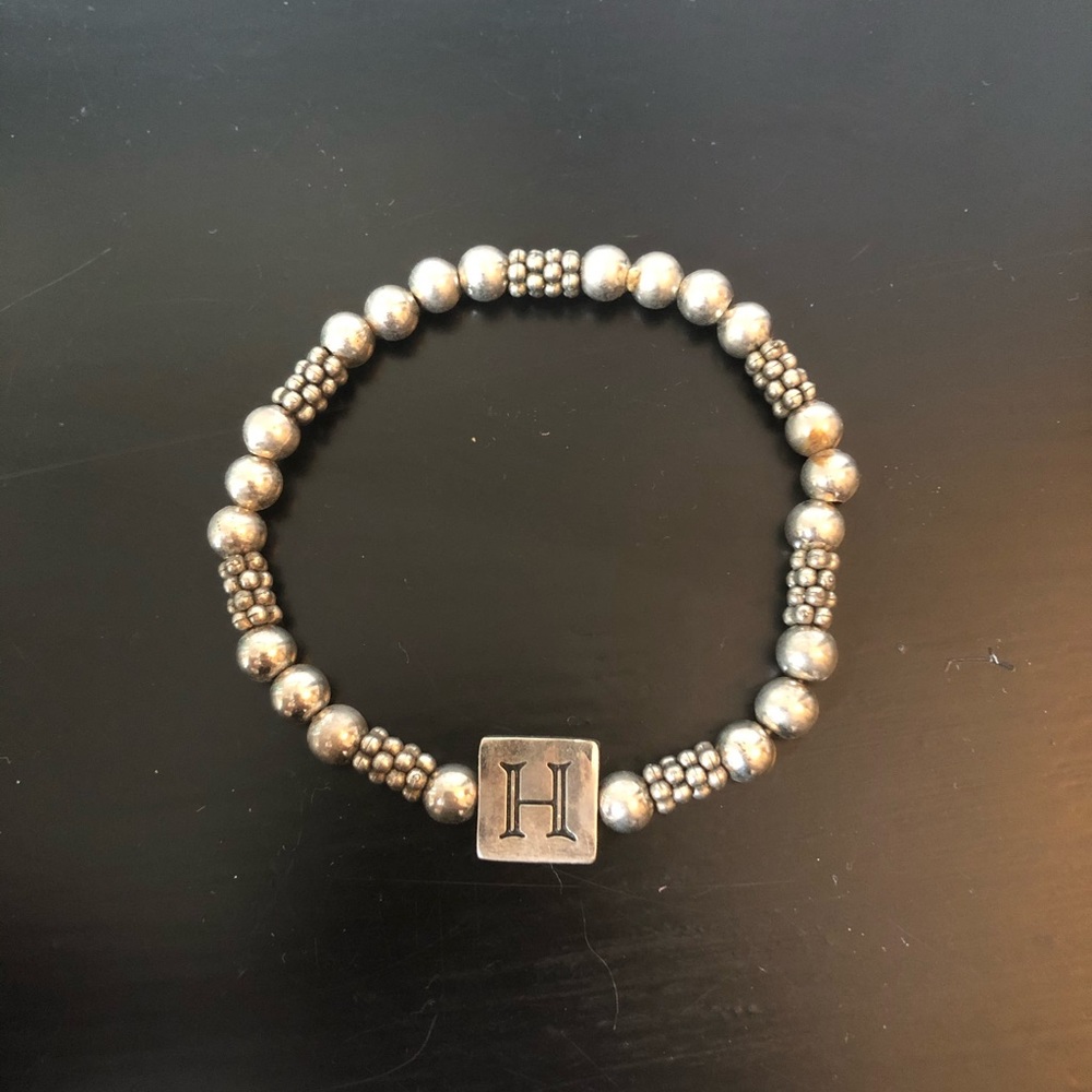 H Monogram Silver Elastic Bracelet